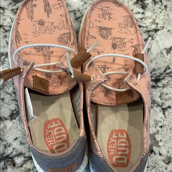 Hey Dude Pink Moccasins Casual Shoes - Picture 5 of 5